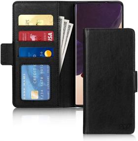 img 4 attached to 📱 FYY Wallet Case for Samsung Galaxy Note 20 Ultra 6.9", [Kickstand Feature] Luxury PU Leather Wallet Case Flip Folio Cover with [Card Slots] and [Note Pockets] Black: Stylish and Functional Protection for Your Samsung Galaxy Note 20 Ultra!