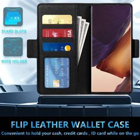 img 1 attached to 📱 FYY Wallet Case for Samsung Galaxy Note 20 Ultra 6.9", [Kickstand Feature] Luxury PU Leather Wallet Case Flip Folio Cover with [Card Slots] and [Note Pockets] Black: Stylish and Functional Protection for Your Samsung Galaxy Note 20 Ultra!