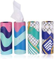 🚗 brandon super car tissue disposables - convenient cup holder size, canned tissues, long-lasting, soft and comfortable (4 cans / 200 tissues) 3-ply logo