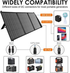 img 2 attached to 🔌 Upgraded Foldable Solar Charger: ALLWEI 60W Portable Solar Panel for Enhanced Compatibility with Jackery, Flashfish, BALDR, Rockpal, and More Portable Generator Power Stations. Equipped with Multi-Specification DC Adapters.