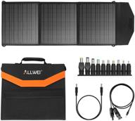 🔌 upgraded foldable solar charger: allwei 60w portable solar panel for enhanced compatibility with jackery, flashfish, baldr, rockpal, and more portable generator power stations. equipped with multi-specification dc adapters. logo