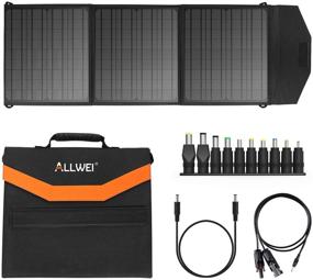 img 4 attached to 🔌 Upgraded Foldable Solar Charger: ALLWEI 60W Portable Solar Panel for Enhanced Compatibility with Jackery, Flashfish, BALDR, Rockpal, and More Portable Generator Power Stations. Equipped with Multi-Specification DC Adapters.