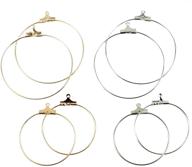 🔗 fciqven 40pcs round beading hoop earring findings - gold & silver, jewelry making essential logo