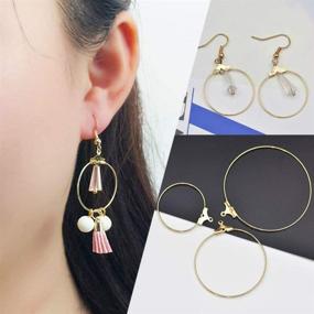 img 2 attached to 🔗 Fciqven 40Pcs Round Beading Hoop Earring Findings - Gold & Silver, Jewelry Making Essential