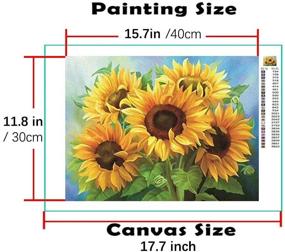 img 1 attached to 🖼️ Premium 4 Pack Large Size DIY 5D Diamond Painting Kits - Round Full Drill Crystal Rhinestone Embroidery Arts Craft for Wall Decor - Adults and Kids