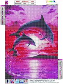 img 3 attached to Dolphin Painting Rhinestone Vizuarts 12×16Inch