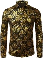 🌸 zeroyaa flower print button-up shirt for men - perfect clubwear clothing logo