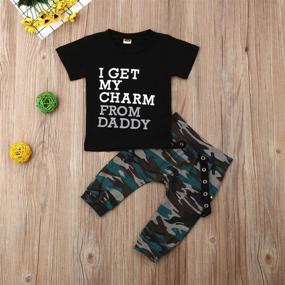 img 3 attached to 👕 Cute Camo Outfits Set for Toddler: Camo Pants & Letter Printed Tee – Perfect Boy Girl Clothes for Summer!