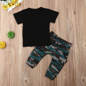 img 2 attached to 👕 Cute Camo Outfits Set for Toddler: Camo Pants & Letter Printed Tee – Perfect Boy Girl Clothes for Summer!