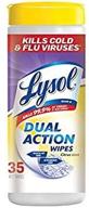 🍊 lysol dual action disinfecting wipes, citrus, 35 ct (pack of 3): powerful germ-killing solution for daily protection logo