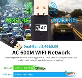 img 3 attached to VOODA USB WiFi Adapter Mini AC 600Mbps Dual Band(2