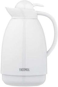 img 1 attached to 🍶 Thermos 34OZ WHT Glass Carafe - Elegant White Design, Ideal for Home or Office - Pack of 1