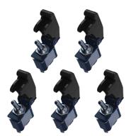 🚗 esupport 12v 20a black cover rocker toggle switch spst on/off for car, truck, boat - 2pin pack of 5 logo