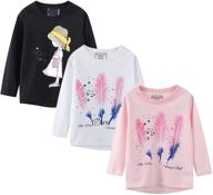 🦄 unicorn graphic crewneck sleeve t-shirts for girls' tops, tees, and blouses logo