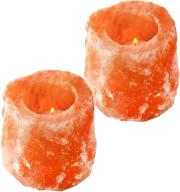 🕯️ hemingweigh boho himalayan pink salt candle holders set - ideal for spa, bedroom, living room - pack of 2 logo