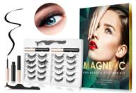 magnetic eyeliner with eyelashes kit: sioukoai 2021 ultra-thin 10 magnet pieces, natural look and waterproof for easy wear - 3d and 8d reusable faux mink false lashes - lightweight and wispy logo