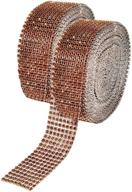 💎 mandala crafts sparkling faux diamond bling wrap, faux rhinestone crystal mesh ribbon roll for wedding, party, centerpiece, cake, vase decoration (1.5 inches 8 rows 20 yards, brown) - enhanced seo logo