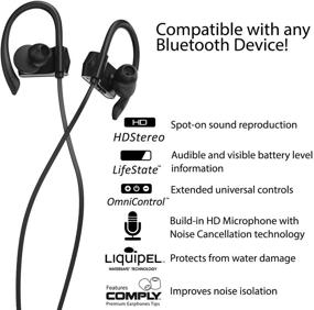 img 1 attached to Headphones Adaptable Sweatproof Bluetooth Earphones