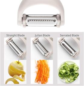 img 3 attached to 🥦 Wanbasion Gray 4-in-1 Vegetable Peeler: Stainless Steel Kitchen Tool for Potatoes, Fruits, Cabbages, and More!