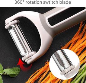 img 2 attached to 🥦 Wanbasion Gray 4-in-1 Vegetable Peeler: Stainless Steel Kitchen Tool for Potatoes, Fruits, Cabbages, and More!