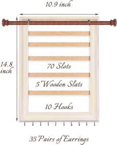 img 3 attached to 💎 White Wall Mount Jewelry Organizer Frame – Hanging Earring Display with Bracelet and Necklace Holder Rod