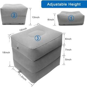 img 3 attached to Inflatable Foot Rest Pillow for Travel - Ahier Travel Leg Rest Bed for Airplanes, Cars, Trains & Office - Convenient Comfort for Long Flights