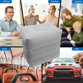 img 1 attached to Inflatable Foot Rest Pillow for Travel - Ahier Travel Leg Rest Bed for Airplanes, Cars, Trains & Office - Convenient Comfort for Long Flights