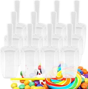 img 4 attached to 🥄 12 Pack Clear Plastic Kitchen Scoops - Angooni Wedding Candy Dessert Buffet Scoops, Coffee, Tea, Small 2 OZ. Candy Scoops (5.5 inches)