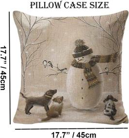 img 3 attached to 🎄 Decorative Throw Pillow Cover Christmas: 18 x 18 Inch Animal Snowman Rabbit Deer Silver Xmas Cushion Case - Set of 4 Square Pillowslip, Perfect Gift for Sofa, Patio, Bedroom Decor - Hellote Xmas, 18"x18