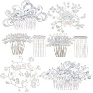 💍 tihood 45pcs wedding hair comb: elegant faux pearl crystal bridal hair accessories with u-shaped clips - perfect for bride & bridesmaids logo