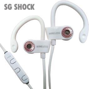 img 1 attached to 🎧 SG SHOCK Bluetooth Earbud Headphones - White: On-Ear Hook Sports Earphones with Enhanced Super Stereo Bass Quality