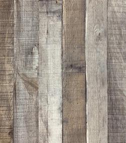 img 4 attached to Peel and Stick Distressed Wood Wallpaper - 17.71” x 118” Self Adhesive Vintage Reclaimed Faux Plank Look Film, Shiplap Cabinet Vinyl Removable Decor for Home Décor