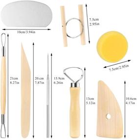 img 3 attached to 🧪 Beginner Pottery Tool Set: 8-Piece Wooden Clay Sculpting Kit for Smoothing, Carving, Shaping, and Cleaning - Includes Cutting, Modeling, and Trimming Tools