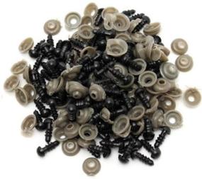img 1 attached to 👀 Tebery 600-Pack 6MM Black Plastic Safety Eyes with Washers - Perfect for Crochet Animal Crafts, Doll Making, and Bulk Supplies
