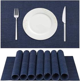 img 4 attached to MVYECOR Non-Slip Washable Placemats: Resistant and Easy to Clean