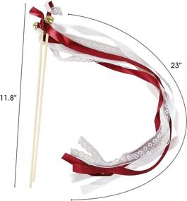 img 3 attached to 🎀 Cieovo 50 Pack Ribbon Fairy Wands - Burgundy Lace: Perfect Party Favors for Girls' Birthday, Wedding-Waving, & More!