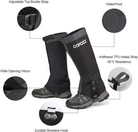 img 2 attached to 🏔️ COPOZZ Waterproof Leg Gaiters for Men and Women - Perfect for Outdoor Hunting, Hiking, Backpacking, Skiing, and Grass Trimming