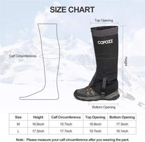 img 3 attached to 🏔️ COPOZZ Waterproof Leg Gaiters for Men and Women - Perfect for Outdoor Hunting, Hiking, Backpacking, Skiing, and Grass Trimming