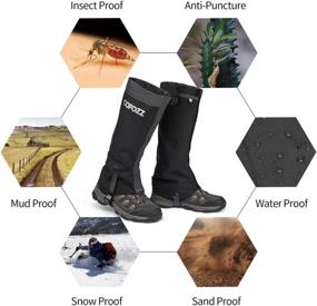 img 1 attached to 🏔️ COPOZZ Waterproof Leg Gaiters for Men and Women - Perfect for Outdoor Hunting, Hiking, Backpacking, Skiing, and Grass Trimming