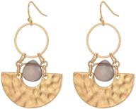 🌺 allison rose atelier: handmade bohemian hammered dangle hoop earrings in worn gold matte plating - elegant long dangling earrings logo