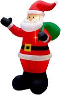 🎅 glory island 7 ft christmas inflatable santa claus with led lights - lighted yard decoration for indoor and outdoor festive display logo