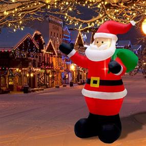 img 1 attached to 🎅 Glory Island 7 FT Christmas Inflatable Santa Claus with LED Lights - Lighted Yard Decoration for Indoor and Outdoor Festive Display