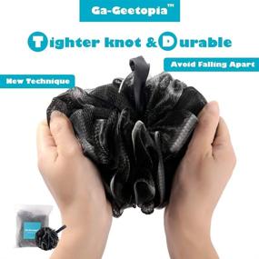 img 1 attached to 🚿 Ga-Geetopia Shower Puff: Durable Black Bath Sponge for Effective Body Scrubbing and Exfoliation - Bamboo Charcoal Loofah Pouf Ball for Men and Women