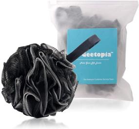 img 4 attached to 🚿 Ga-Geetopia Shower Puff: Durable Black Bath Sponge for Effective Body Scrubbing and Exfoliation - Bamboo Charcoal Loofah Pouf Ball for Men and Women