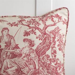 img 2 attached to 🛋️ Maison d'Hermine The Miller Toile Decorative Pillow Cover - 100% Cotton for Couch, Sofa, Cushion Covers, Bedroom, Home, Living Room - Red, 20x20 Inch