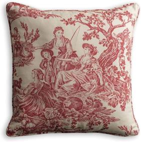 img 4 attached to 🛋️ Maison d'Hermine The Miller Toile Decorative Pillow Cover - 100% Cotton for Couch, Sofa, Cushion Covers, Bedroom, Home, Living Room - Red, 20x20 Inch