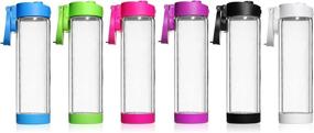 img 2 attached to 🍶 Durable and Safe Glasstic Shatterproof Glass Water Bottle - 16oz - Double Walled - Flip Cap Sports Bottle