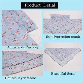 img 2 attached to 🧣 Chiffon Silk Neck Gaiter Scarf Mask Bandanas - Sun Protection, UV Protective, Dust Proof, Perfect for Outdoors, Sports