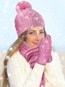 img 2 attached to ❄️ Stay Fashionably Cozy This Winter with the 6-Piece Knitted Beanie Hat, Gloves, Mittens, and Tassel Scarf Set