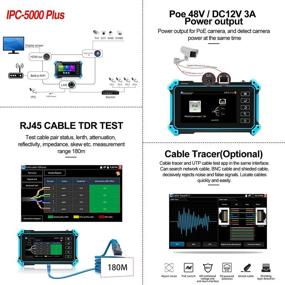 img 1 attached to 📷 Rsrteng IP-тестер камеры, IPC-5000 Plus 8MP AHD CVI TVI CVBS IP Тест камеры 4K HD дисплей видеомонитор 5-дюймовый IPS сенсорный экран тестера IPC с POE PTZ WiFi RS485 аудио HDMI и выходом питания DC12V